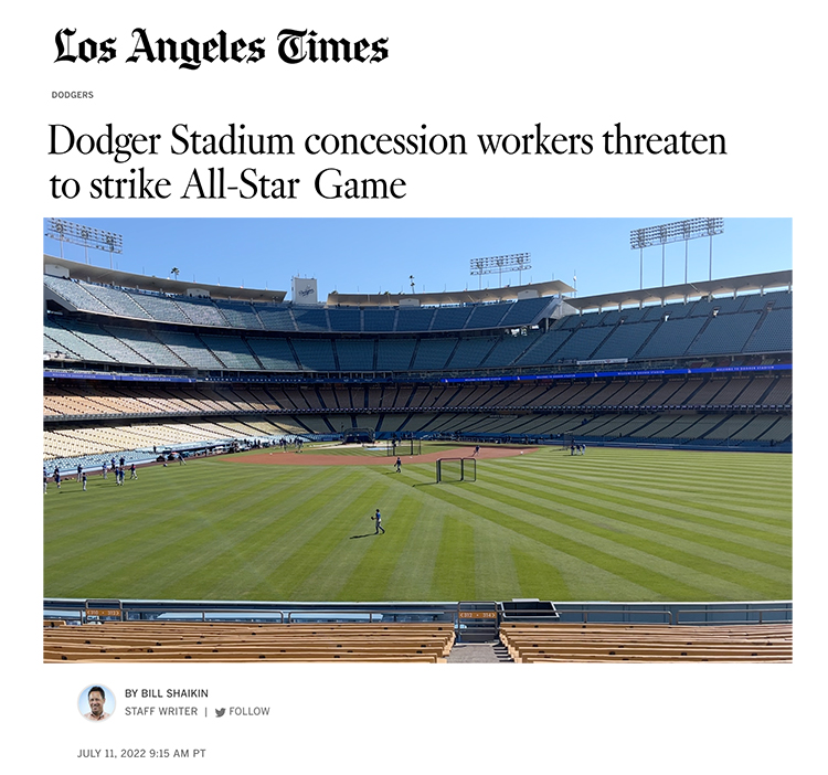 Dodger Stadium concession workers will not strike during All-Star