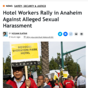 Masthead for the Voice of OC 2024-03-14 with the headline "Hotel Workers Rally in Anaheim Against Alleged Sexual Harassment"