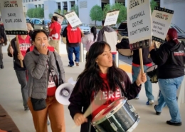 Burbank Airport Retail Workers Picket at New Terminal Opening
